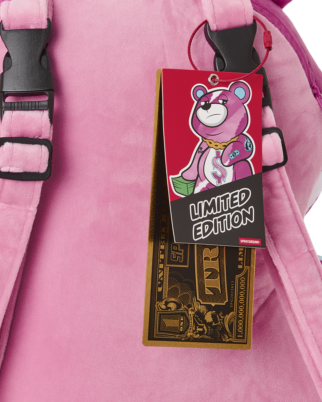 PINK PUNK MONEYBEAR TEDDYBEAR BACKPACK