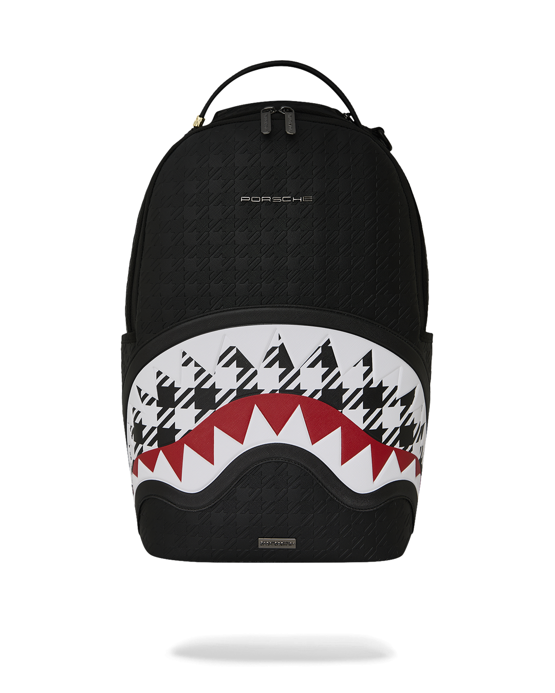 PORSCHE BLACK EMBOSSED PEPITA COLLAB BACKPACK - LIMITED EDITION