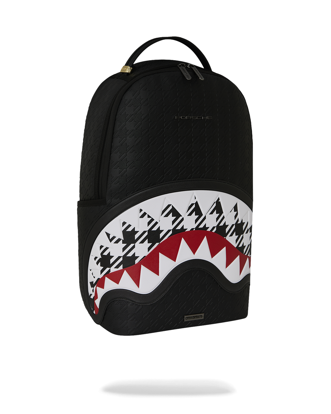 PORSCHE BLACK EMBOSSED PEPITA COLLAB BACKPACK - LIMITED EDITION