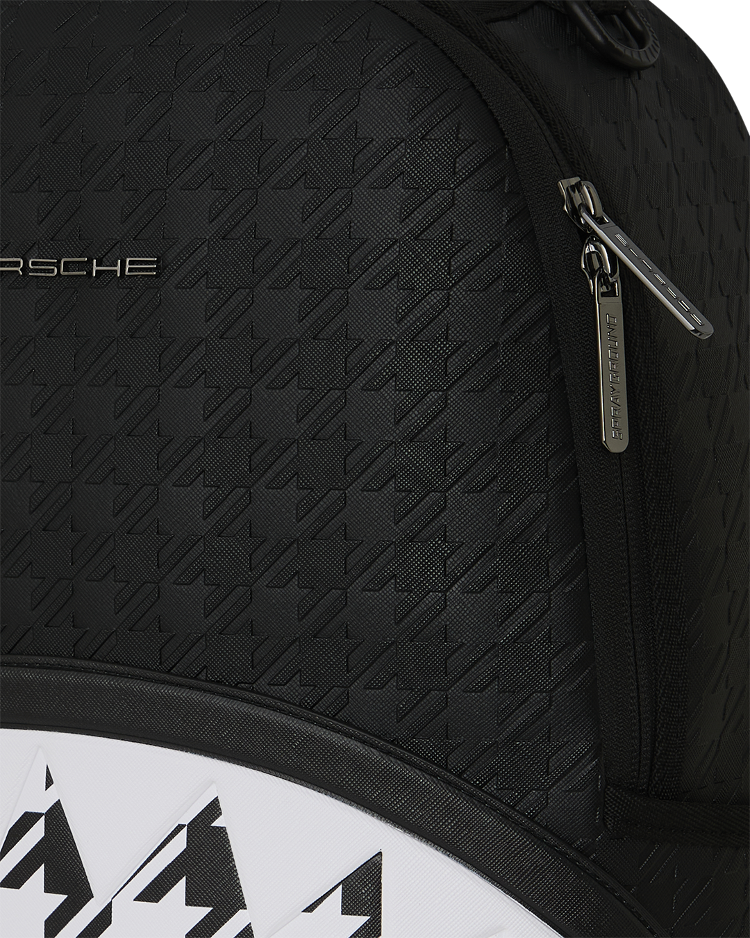 PORSCHE BLACK EMBOSSED PEPITA COLLAB BACKPACK - LIMITED EDITION