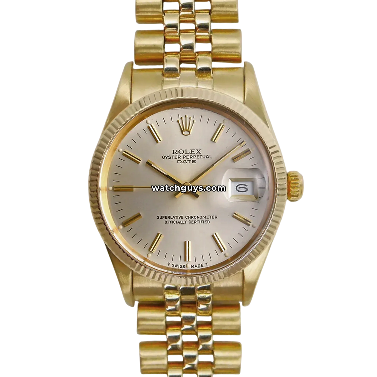 Rolex Date 15038 Silver 18K Yellow Gold