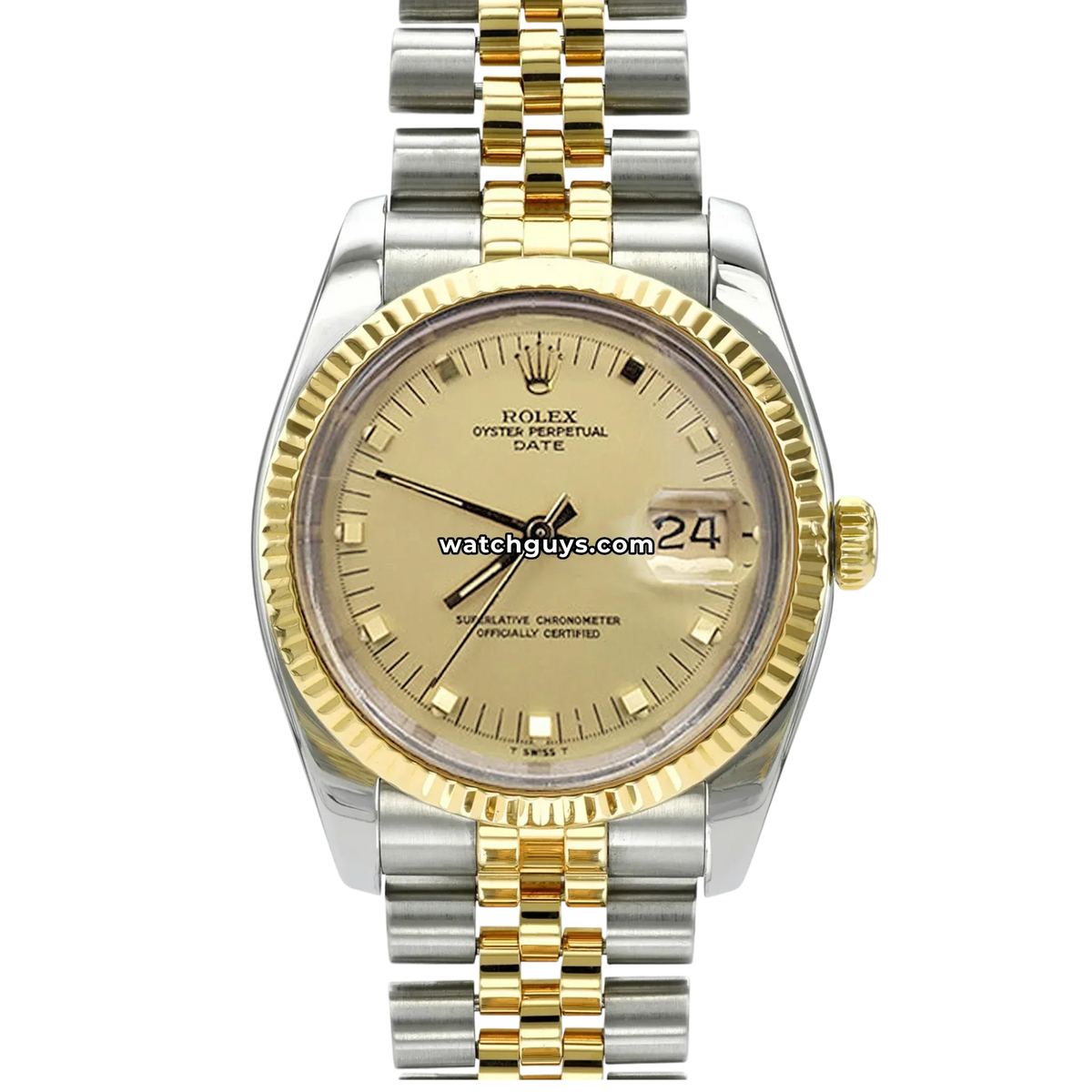 Rolex Date 15013 Champagne 18K Yellow Gold